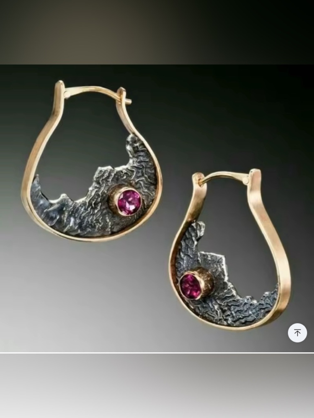 New: Artsy Ruby Stone Earrings
